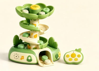 Baby Spiral Tower Toy - Toddler Ball Drop & Roll Ramp Toy with Music, Lights, 8 Textured Sensory Pieces, Cause & Effect Early Learning Interactive Gift for Boys & Girls 1-3 Years