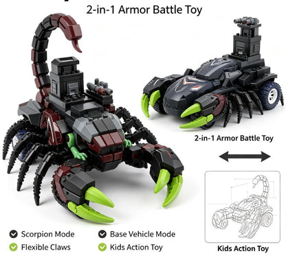 Mecha Scorpion Armor Transforming Toy - Dual Mode Strike Vehicle and Beast Action Figure, Ultimate Interactive Toy for Boys